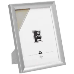 Cadre photo plastique argenté 16x21cm pour photo 13x18cm