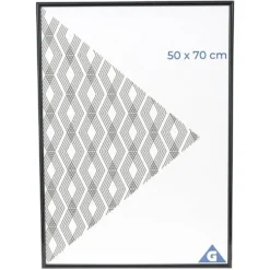 Cadre photo plastique noir 51x71cm pour photo 50x70cm
