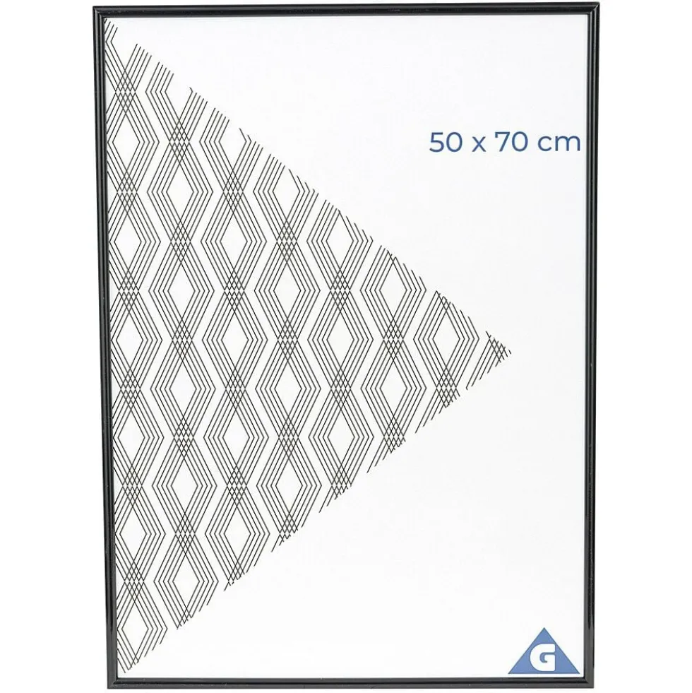 Cadre photo plastique noir 51x71cm pour photo 50x70cm