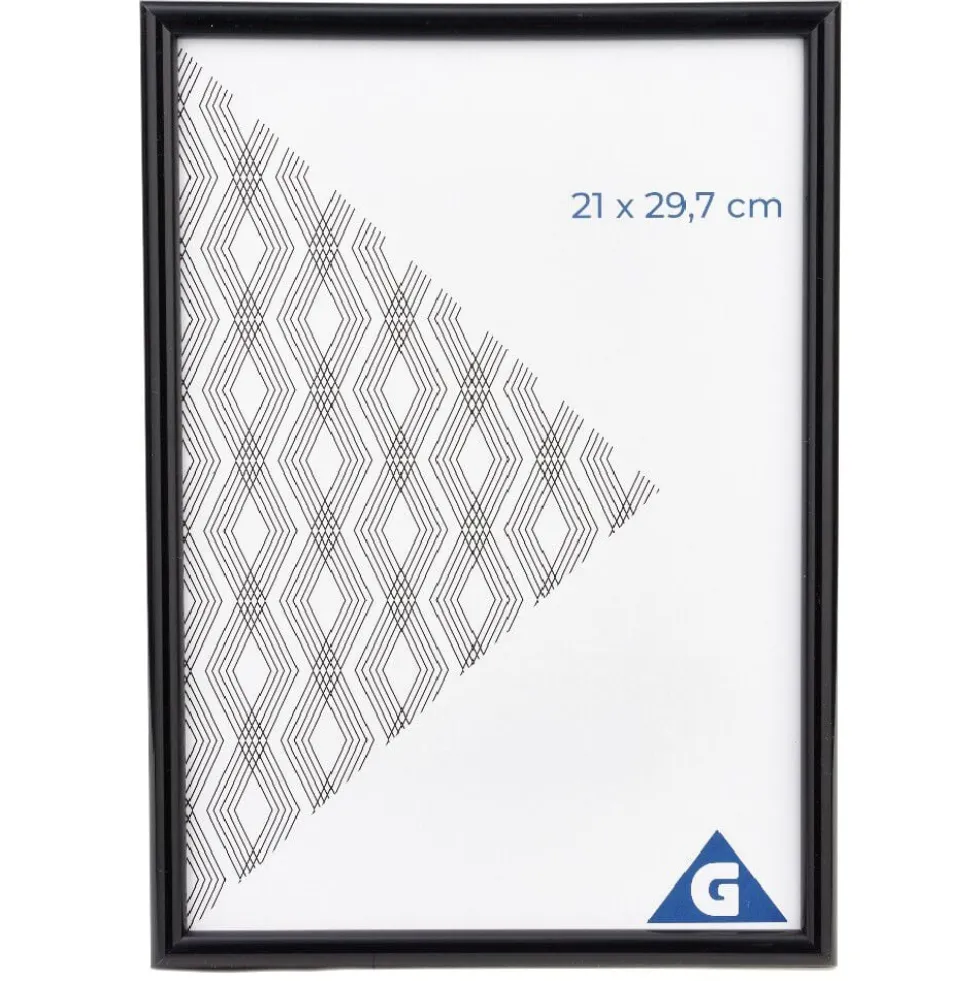 Cadre photo plastique noir 22x31cm pour photo 21x29.7cm