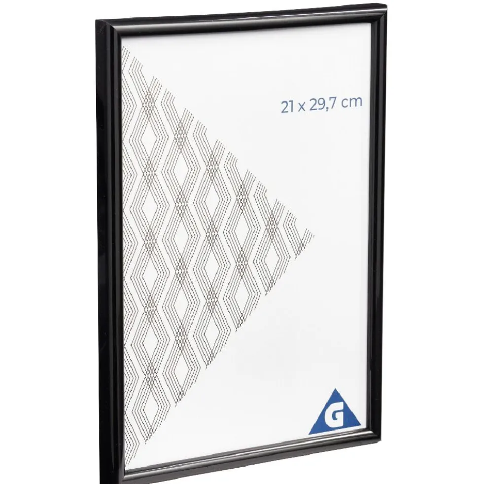 Cadre photo plastique noir 22x31cm pour photo 21x29.7cm