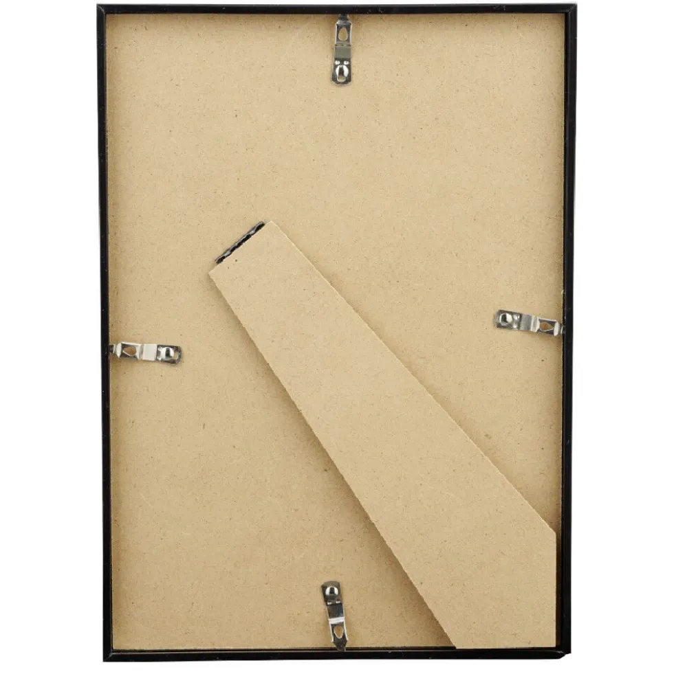 Cadre photo plastique noir 22x31cm pour photo 21x29.7cm