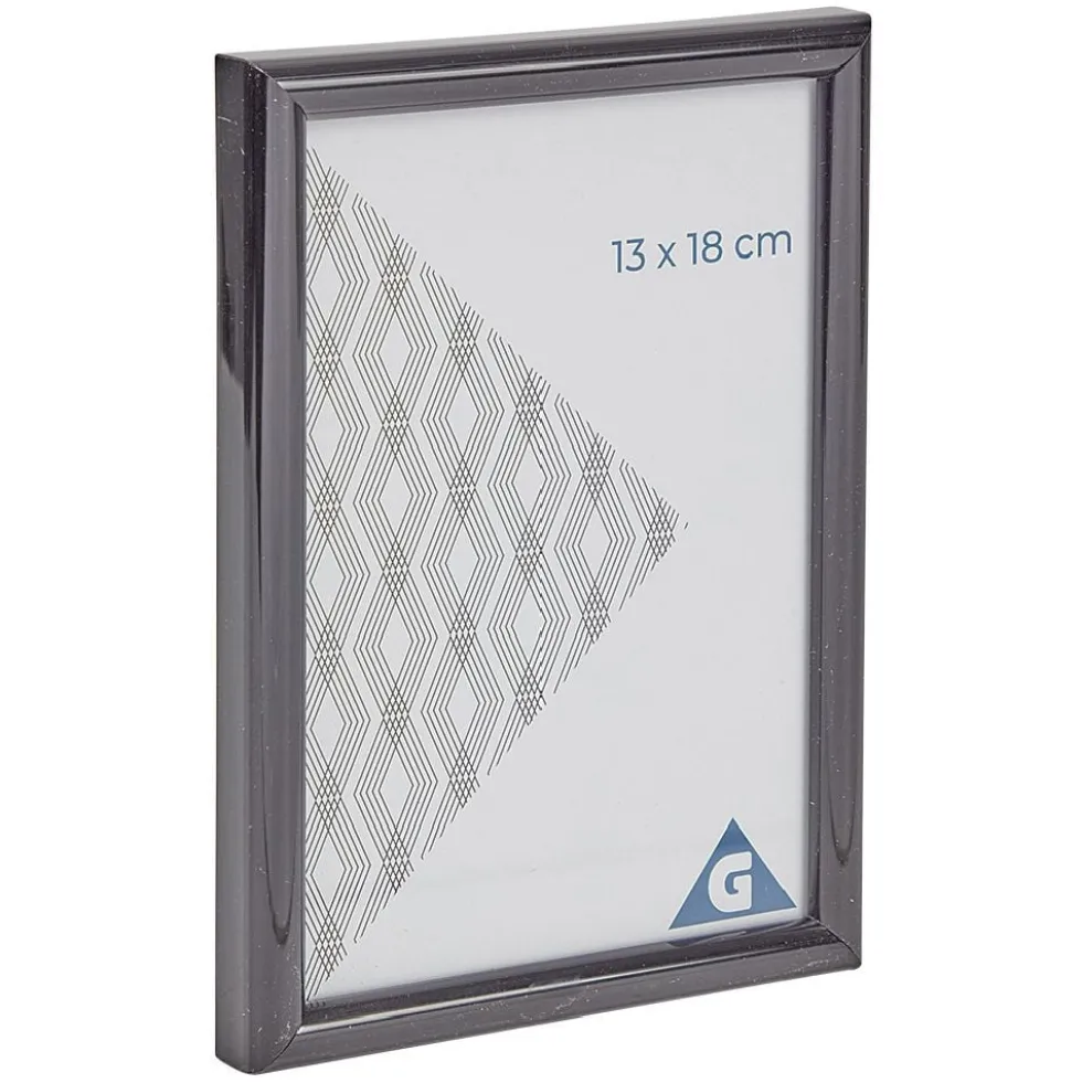 Cadre photo plastique noir 14x19cm pour photo 13x18cm