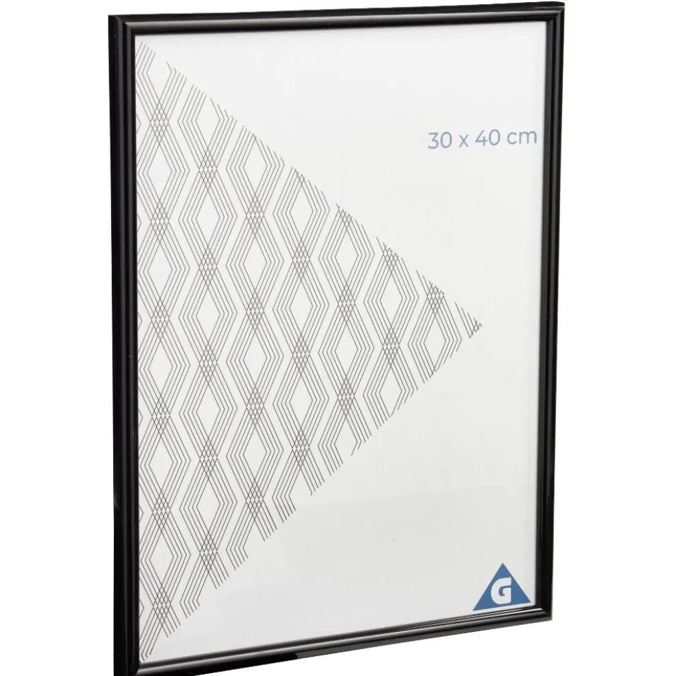Cadre photo plastique noir 31x41cm pour photo 30x40cm