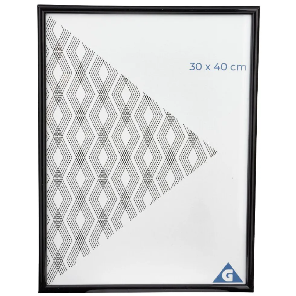 Cadre photo plastique noir 31x41cm pour photo 30x40cm