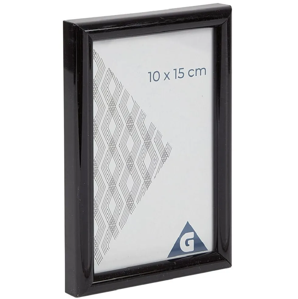 Cadre photo plastique noir 11x16cm pour photo 10x15cm