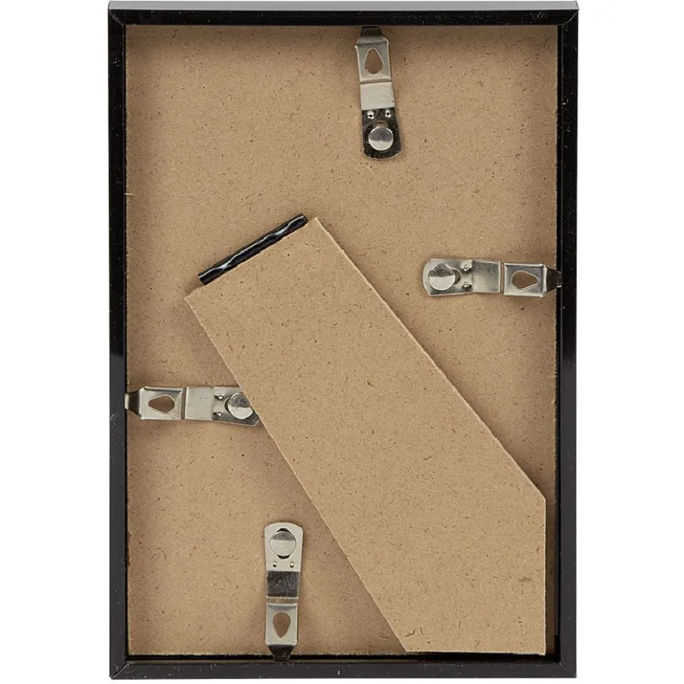 Cadre photo plastique noir 11x16cm pour photo 10x15cm
