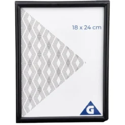 Cadre photo plastique noir 19x25cm pour photo 18x24cm
