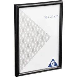 Cadre photo plastique noir 19x25cm pour photo 18x24cm