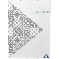 Cadre sous verre contour argenté 50 x 70 cm