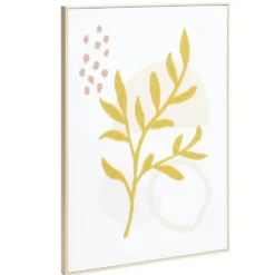 Cadre toile tissé motif végétal en relief 50x70cm (2 modèles)