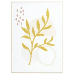 Cadre toile tissé motif végétal en relief 50x70cm (2 modèles)