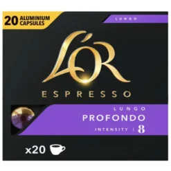 Café capsule L'or Lungo profondo 20 doses intensité 8