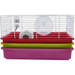 Cage pour rongeur avec 4 accessoires L46x29,5xH23cm
