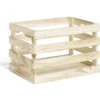 Cagette en bois motif flocon blanc 33x23xH21cm