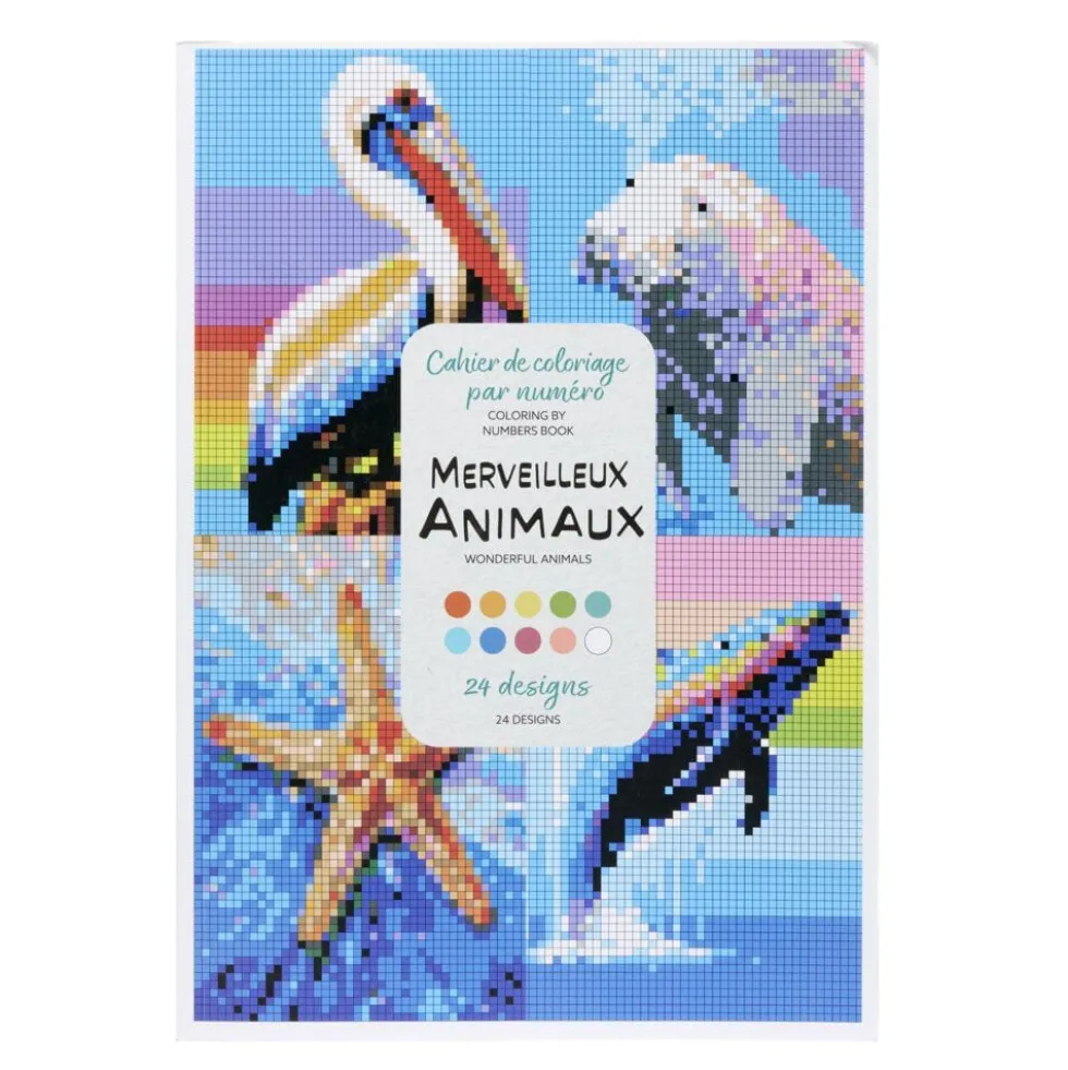 Cahier de coloriage adulte par numéro 48 pages multicolore 21x29,7cm