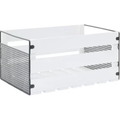 Caisse de rangement en bois et métal - L41 x l20 x H28 cm