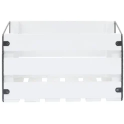 Caisse de rangement en bois et métal - L32,5 x l18 x H24 cm