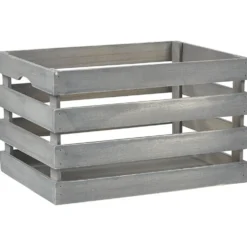 Caisse de rangement en bois gris
