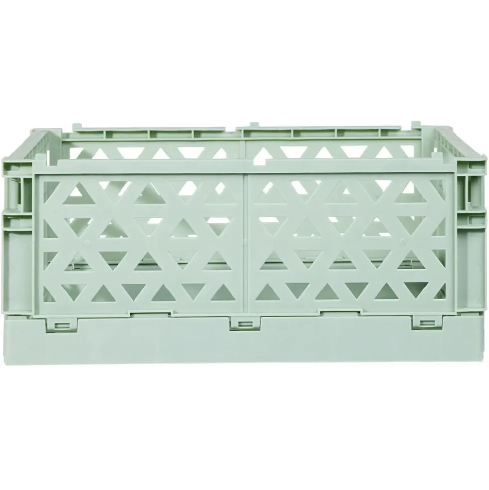 Caisse pliable avec porte-étiquette vert L33xl25xH15cm