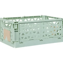 Caisse pliable avec porte-étiquette vert L33xl25xH15cm