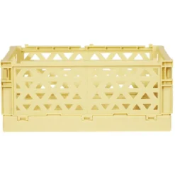 Caisse pliable avec porte-étiquette jaune L25xl16,5xH10cm