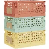 Caisse pliable avec porte-étiquette jaune L17xl12,5xH7cm