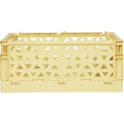 Caisse pliable avec porte-étiquette jaune L33xl25xH15cm