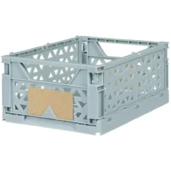 Caisse pliable polypropylène 17x12x7.5cm bleu