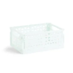 Caisse pliable polypropylène 17x12x7.5cm vert pastel