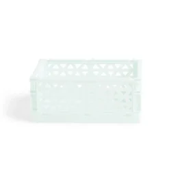Caisse pliable polypropylène 17x12x7.5cm vert pastel