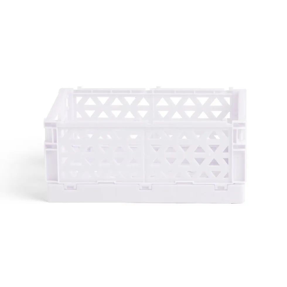 Caisse pliable polypropylène 17x12x7.5cm violet pastel