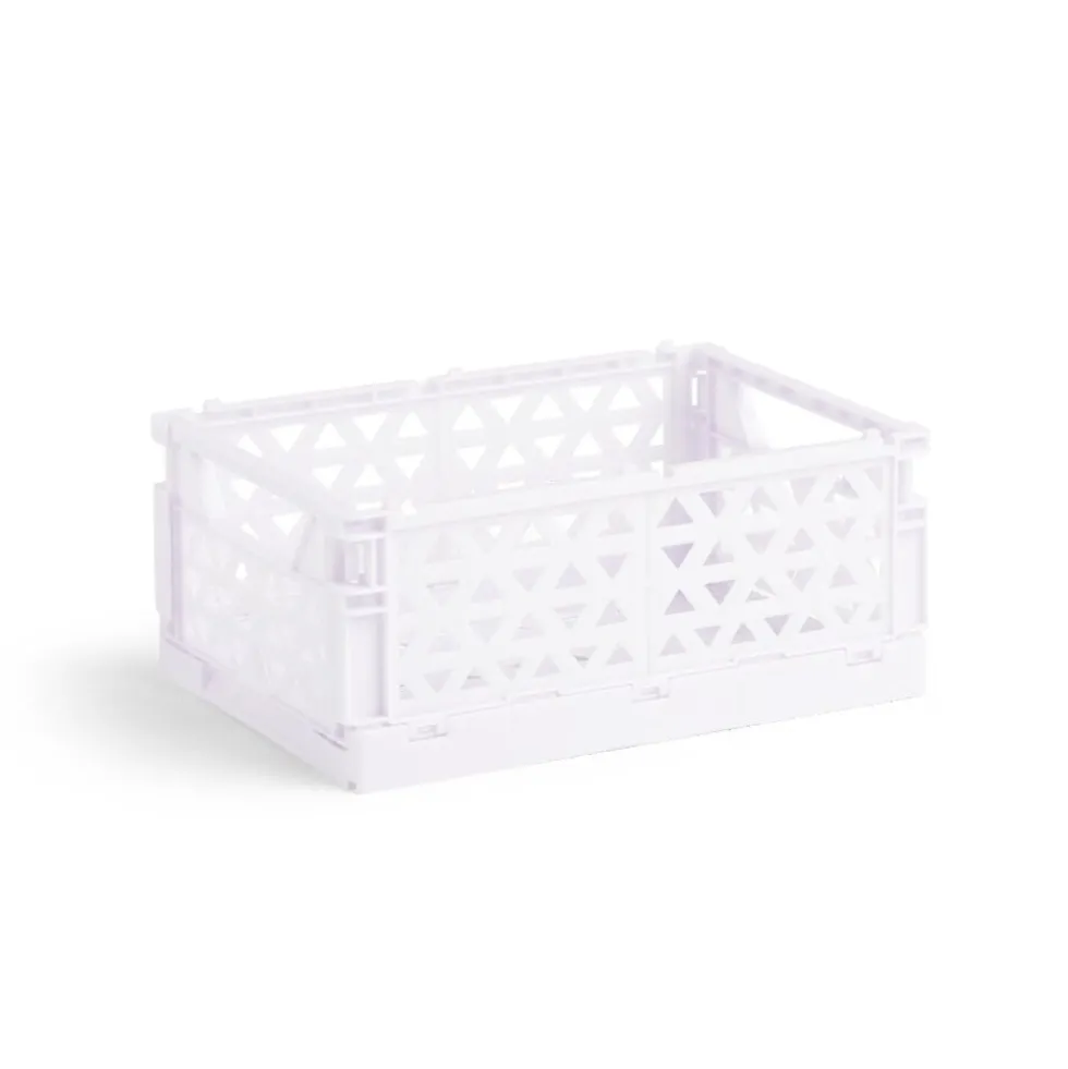 Caisse pliable polypropylène 17x12x7.5cm violet pastel