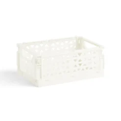 Caisse pliable polypropylène 17x12x7.5cm gris pastel