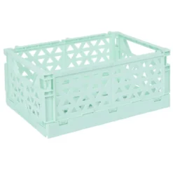 Caisse pliable vert pastel 9,1L- 33x23xH14cm