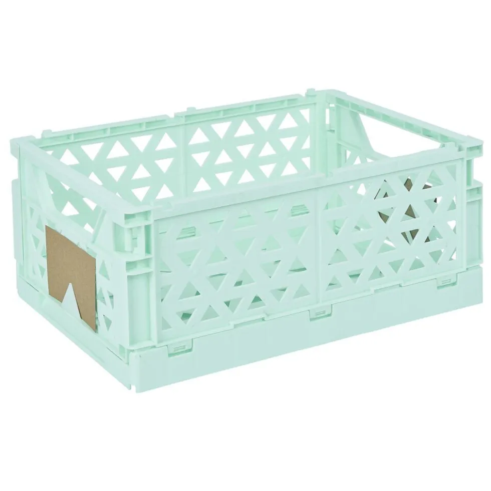 Caisse pliable vert pastel 9,1L- 33x23xH14cm