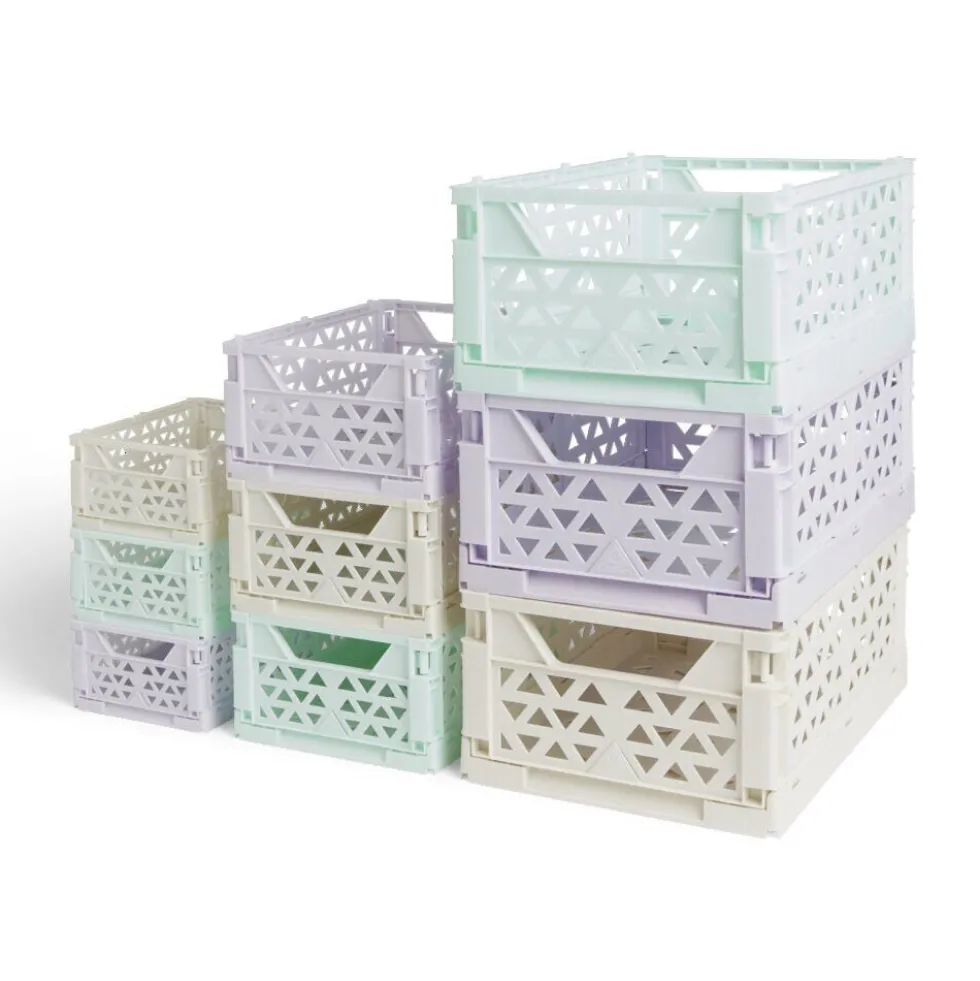 Caisse pliable vert pastel 9,1L- 33x23xH14cm