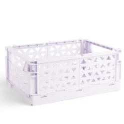 Caisse pliable violet pastel 9,1L - 33x23xH14cm