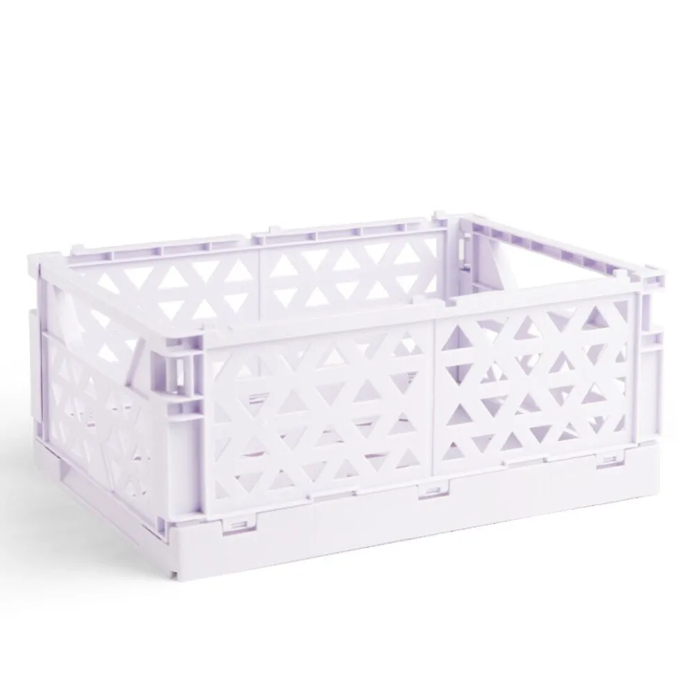 Caisse pliable violet pastel 9,1L - 33x23xH14cm