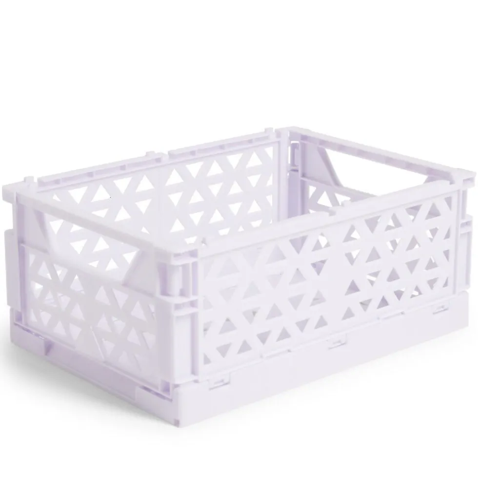Caisse pliable violet pastel 3,4L - 24x17xH10cm