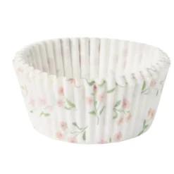 Caissette de cuisson x75 cupcakes et muffins en papier motif floral Ø7xH5cm