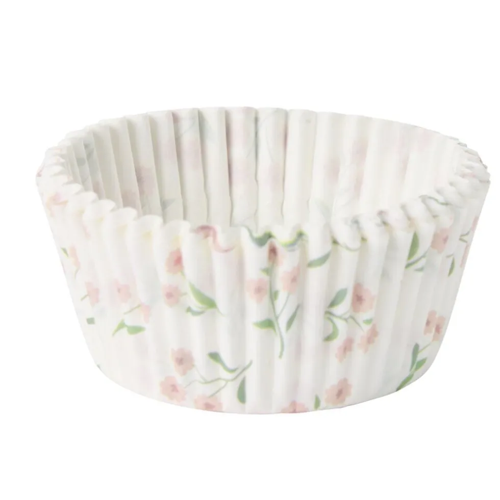 Caissette de cuisson x75 cupcakes et muffins en papier motif floral Ø7xH5cm