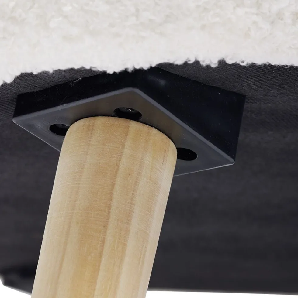 Canapé Joseph curly effet laine bouclée blanc - L137xP69xH79 d