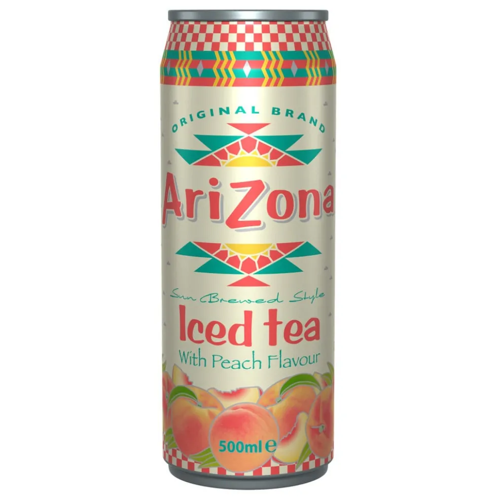 Canette boisson Arizona thé vert pêche miel 50cl