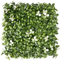 Carré de fleur artificielle mural vert 50x50cm