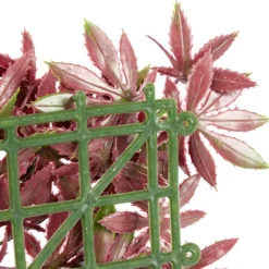 Carré de fleur artificielle mural vert 25x25cm