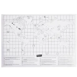 Carte du monde à gratter en papier 30x60cm