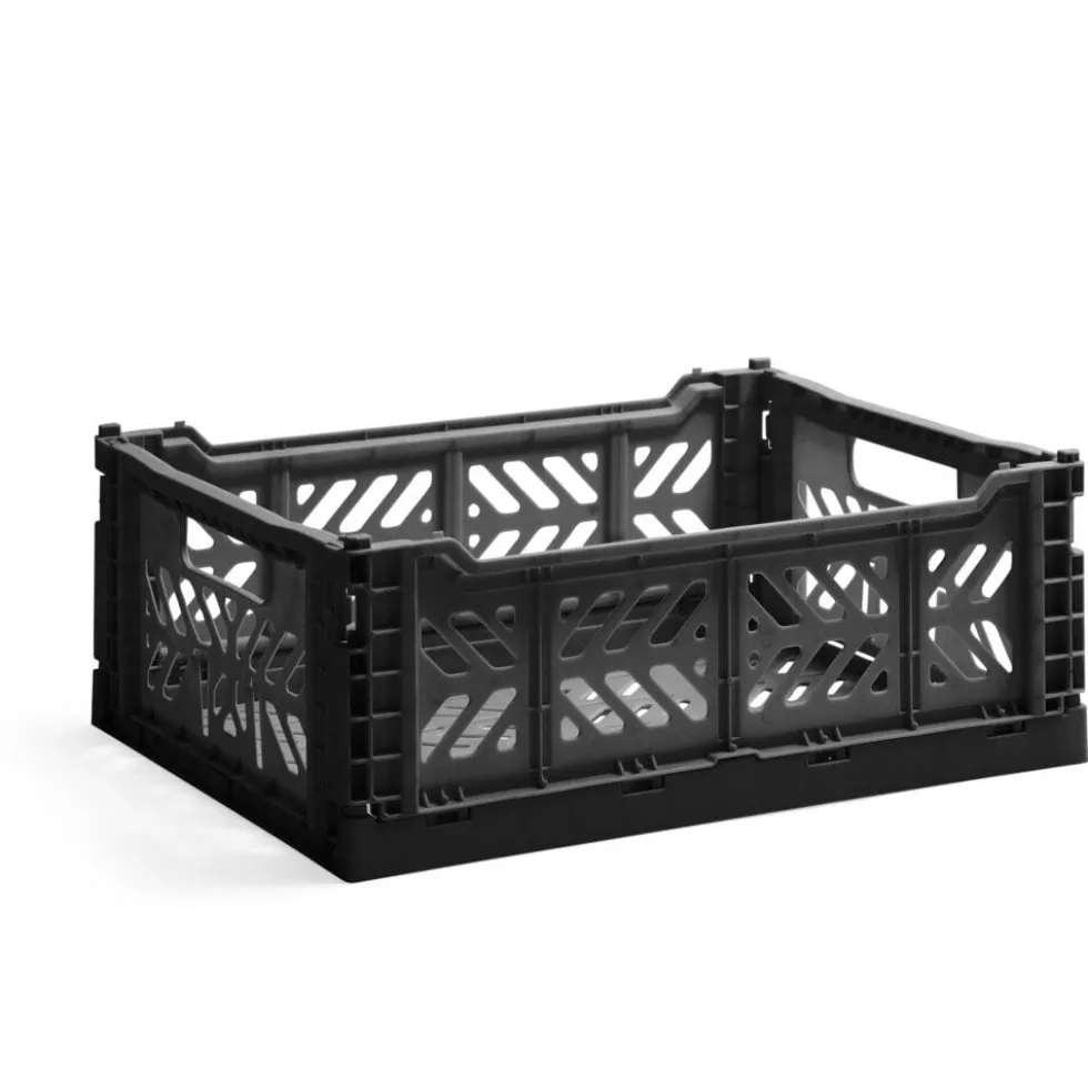 Casier pliable en plastique noir 40x30xH15cm