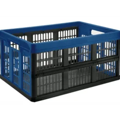 Casier pliant 45L plastique bleu et noir