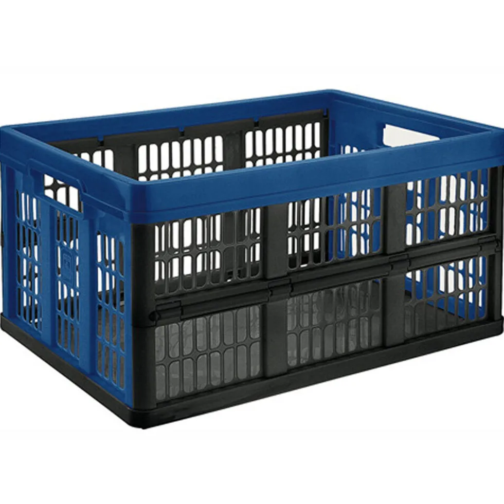 Casier pliant 45L plastique bleu et noir